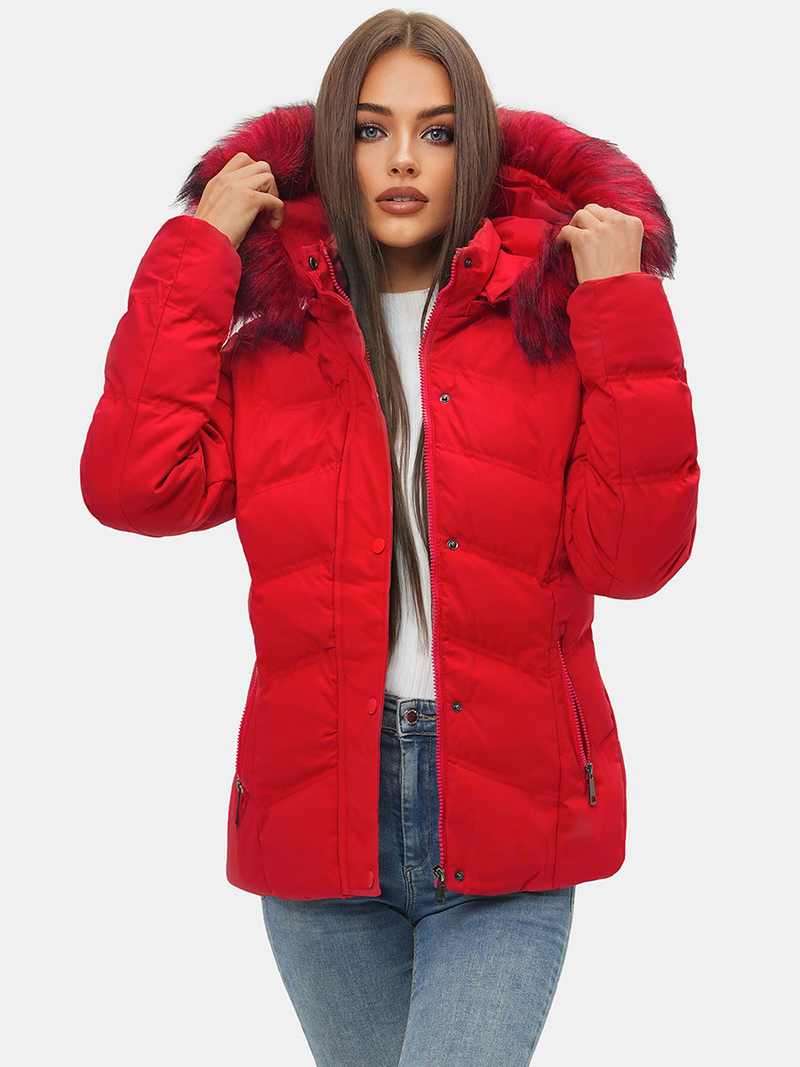 Дамско яке червена OZONEE JS/M9057/270