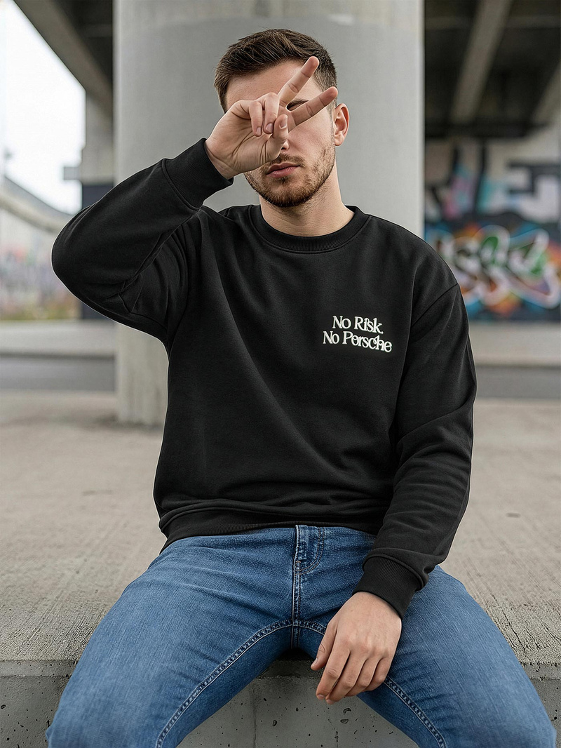 Мъжки суитшърт черен OZONEE JS/65B3918/3Z