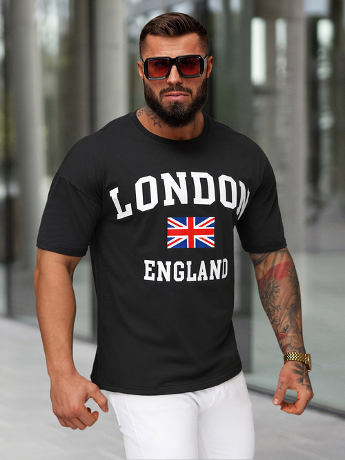 Мъжка тениска черна OZONEE JS/8B1373/3