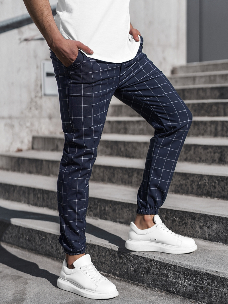 Мъжки панталони чино тъмносиньо OZONEE DJ/2275/22Z