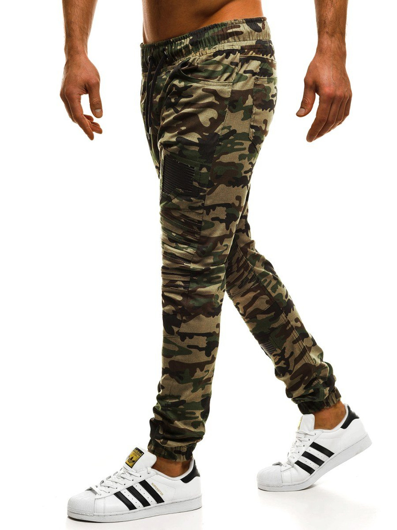 Мъжки панталони JOGGER камуфлажно-зелени OZONEE A/829