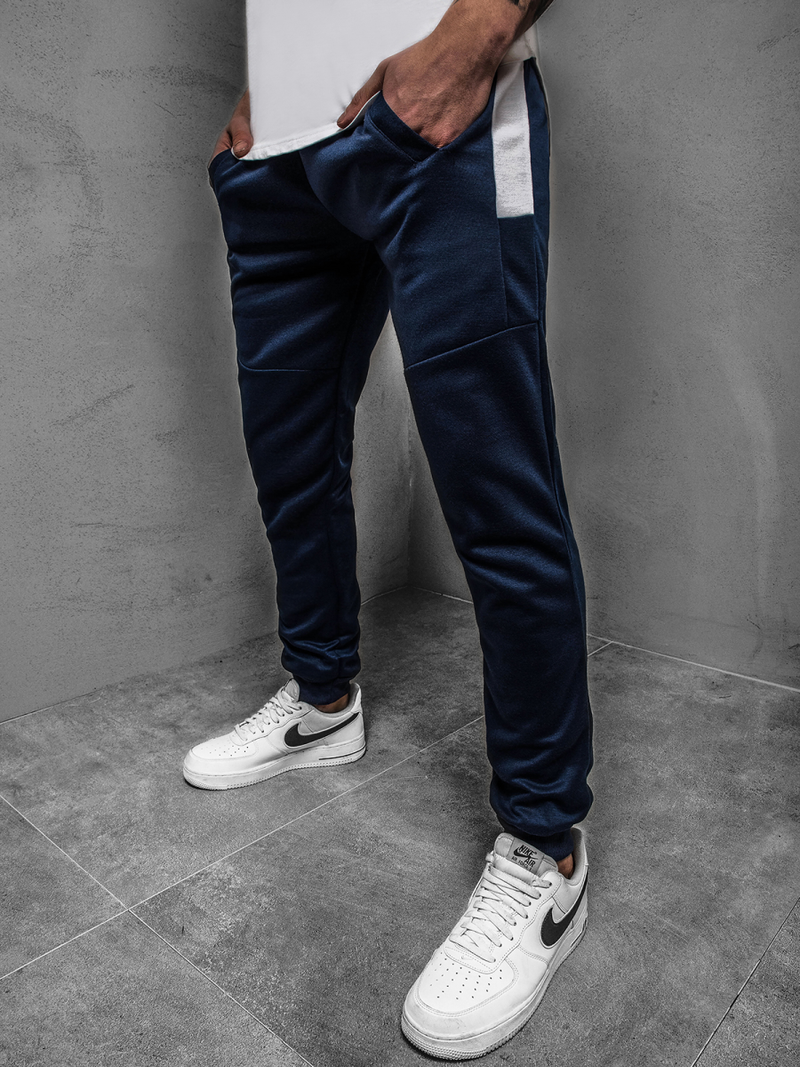 Мъжко долнище на анцуг тъмносиньо OZONEE JS/JZ11021Z