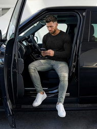 Мъжки дънки синьо OZONEE O/EM8886Z