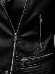 Дамско кожено яке черна OZONEE JS/11Z8030