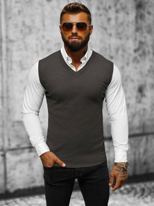 Мъжки пуловер графитен OZONEE NB/MM6005/3Z