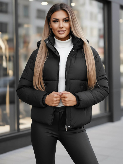 Дамско яке черна OZONEE JS/16M9188/392Z