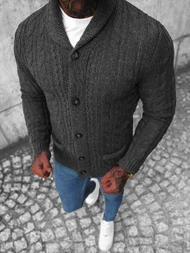 Мъжки пуловер графитен OZONEE NB/MM6017/3