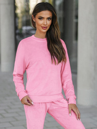 Дамска велурен спортен екип прахово розово OZONEE O/8C1173/38