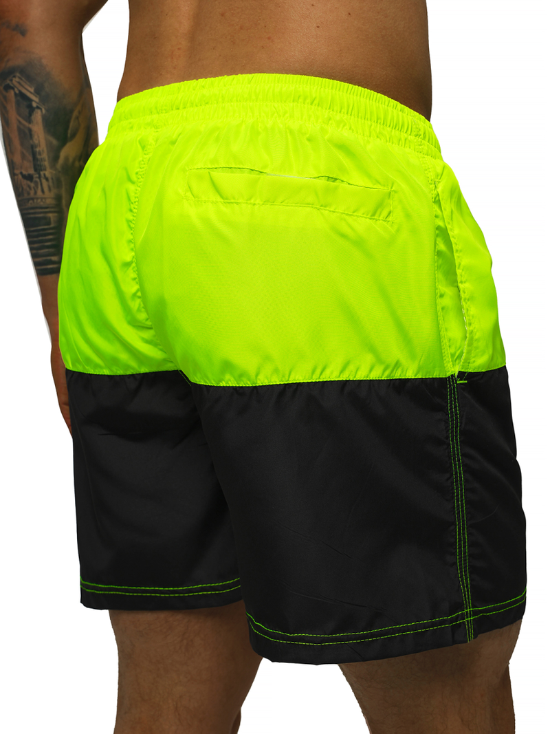 Мъжки плувни шорти жълто-черни OZONEE JS/HM056