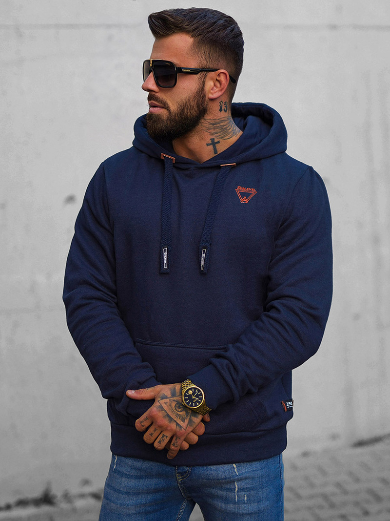 Мъжки суитшърт тъмнсиня OZONEE O/H1060