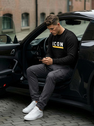 Мъжки суитшърт черен OZONEE JS/8B1753/3