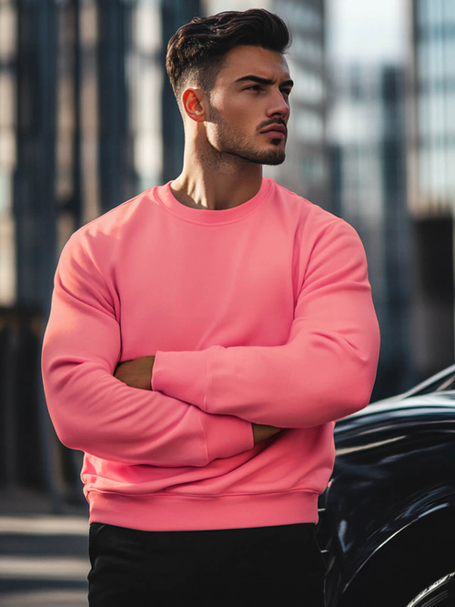 Мъжки суитшърт розова OZONEE JS/2001-10Z