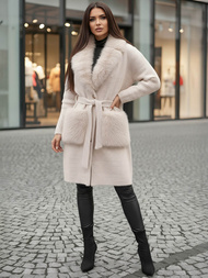 Дамско палто бежов OZONEE JS/53M5200/155Z