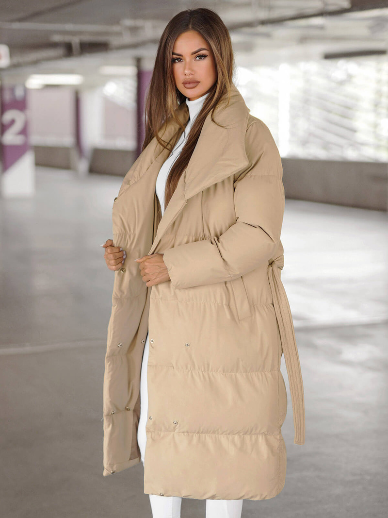 Дамско яке бежова OZONEE JS/M737/62Z