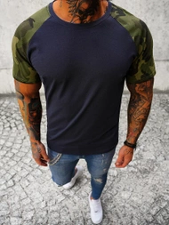 Мъжка тениска тъмносиньо-камуфлажна OZONEE JS/8T82/7