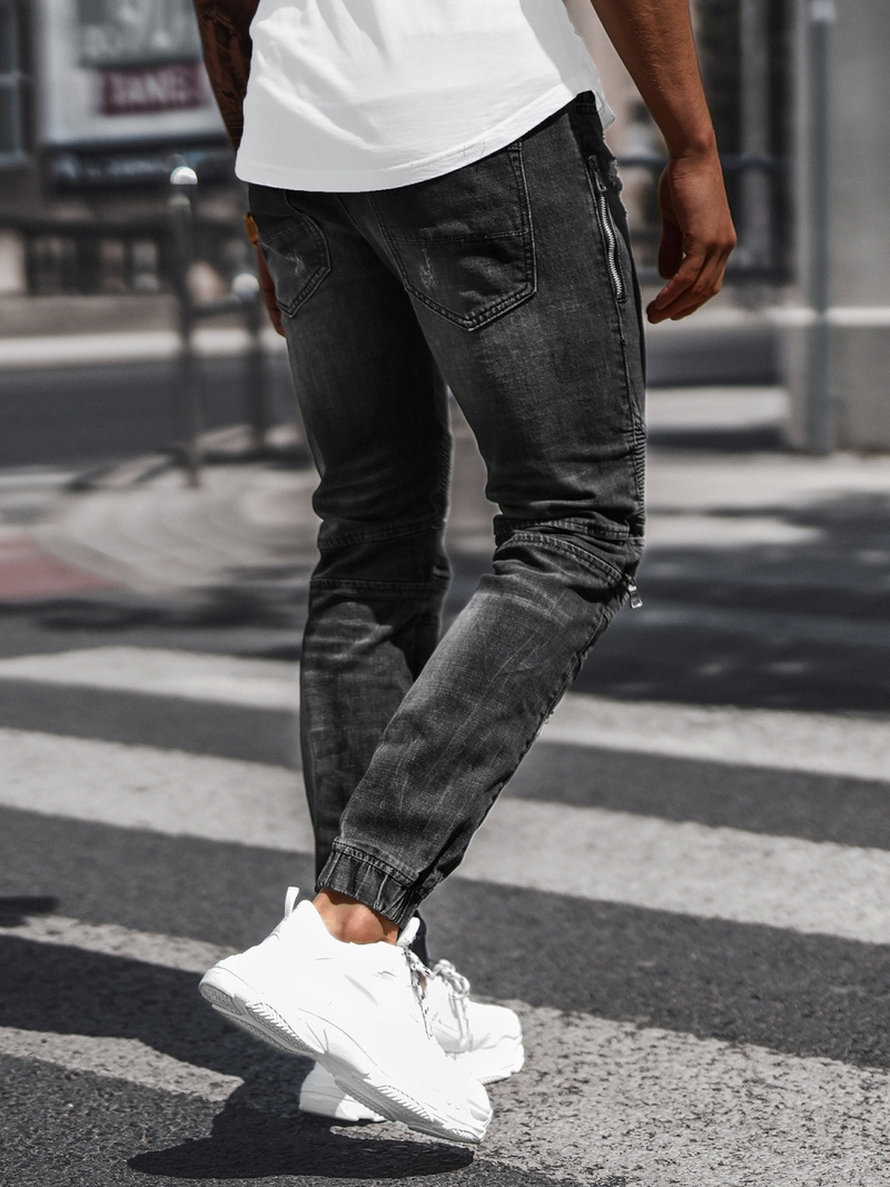 Мъжки дънки jogger черни OZONEE NB/MP0077N