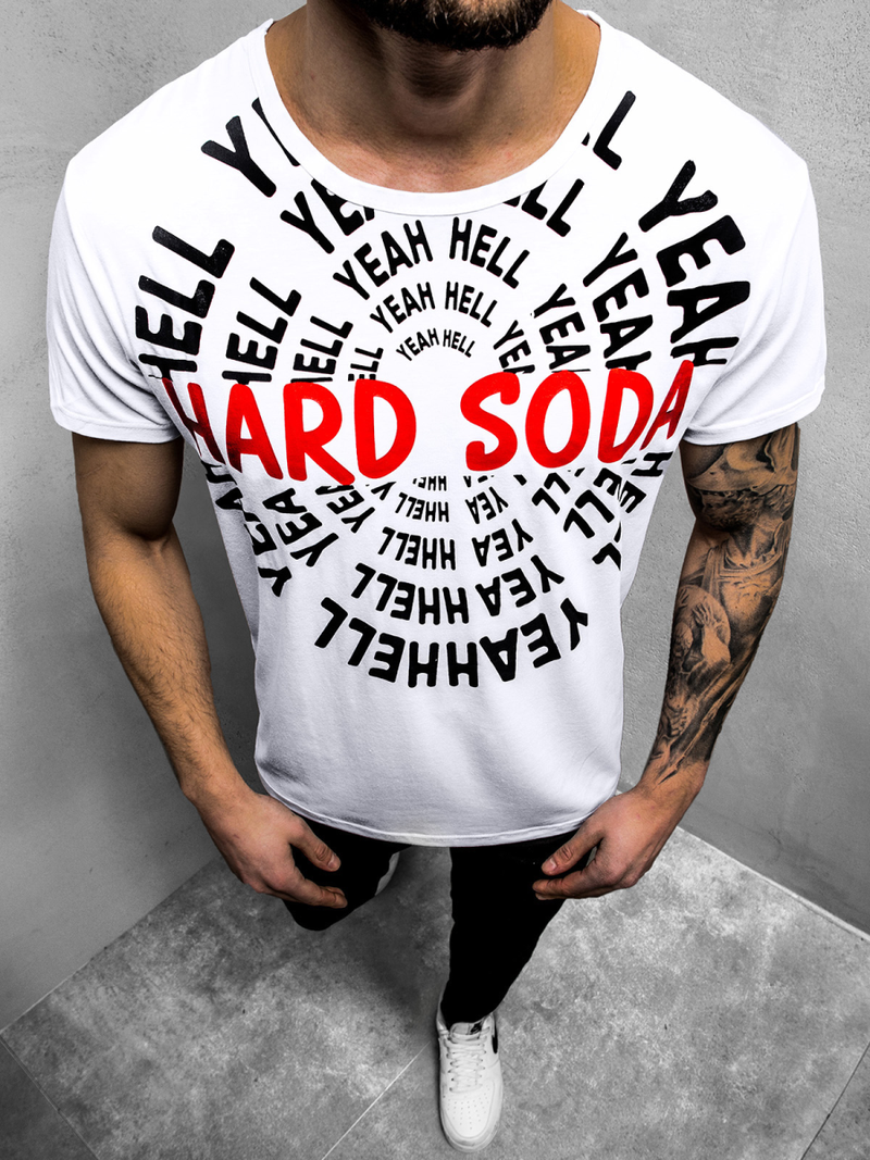 Мъжка тениска бял OZONEE JS/KS1948Z