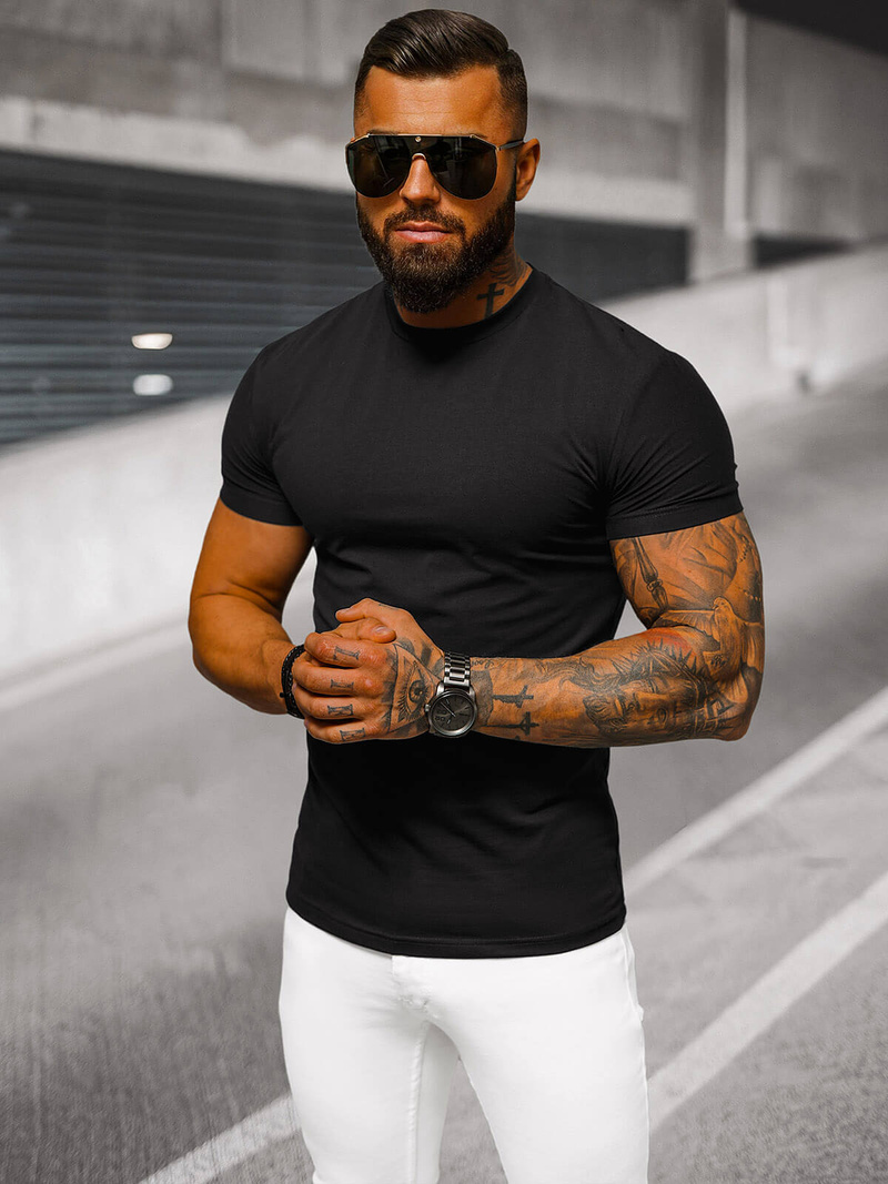 Мъжка тениска черен OZONEE NB/MT3001Z