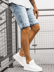 Мъжки къси дънкови панталони светлосиньо OZONEE B/55109